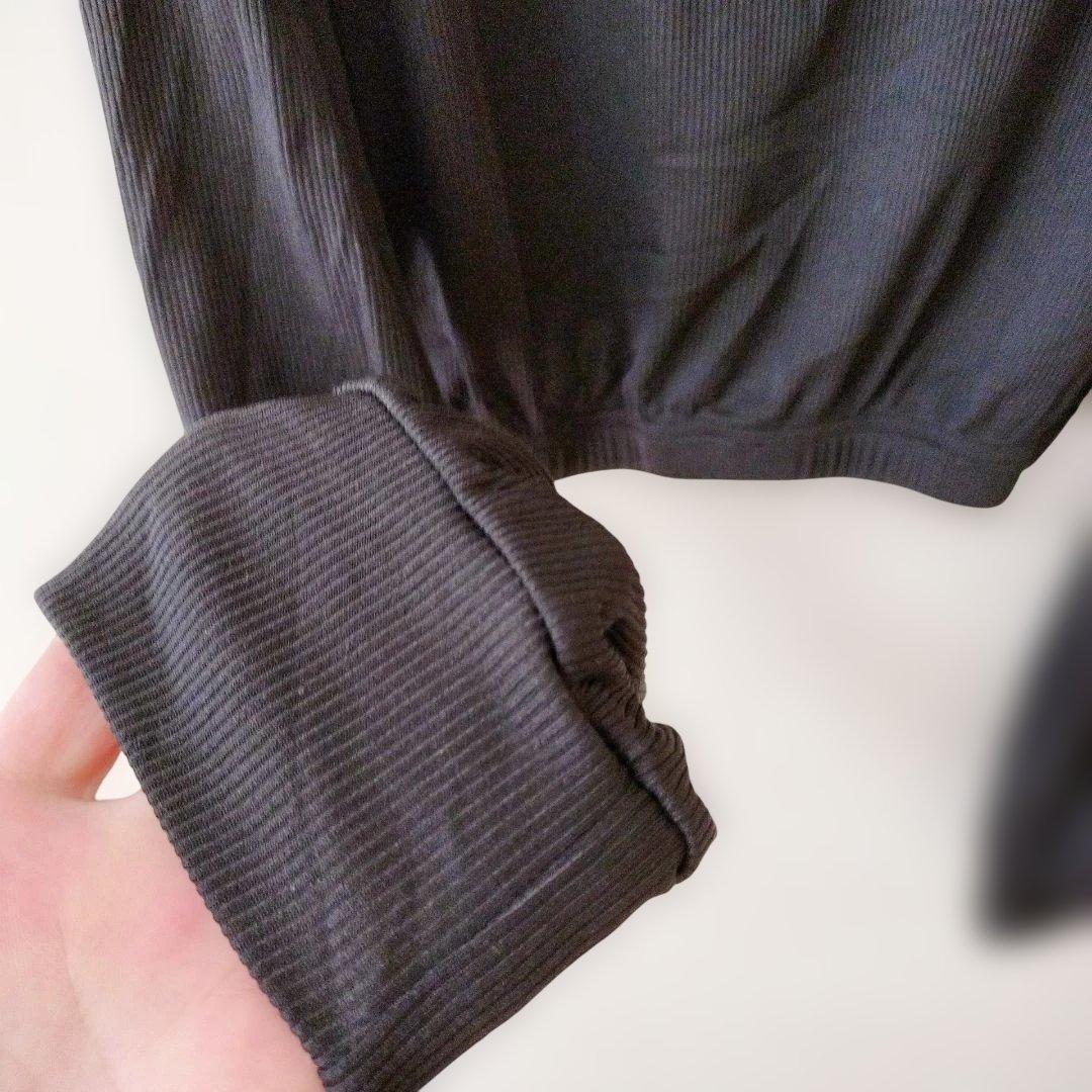 白Bロゴ刺繍長袖【M】クロップド 長袖 シャツ 着丈短め — image 4