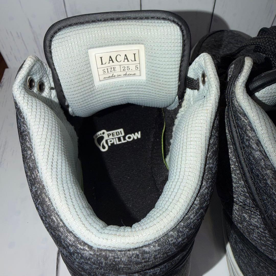 即発送 ！LACAI グレー ハイカットスニーカー 25.5cm — image 2