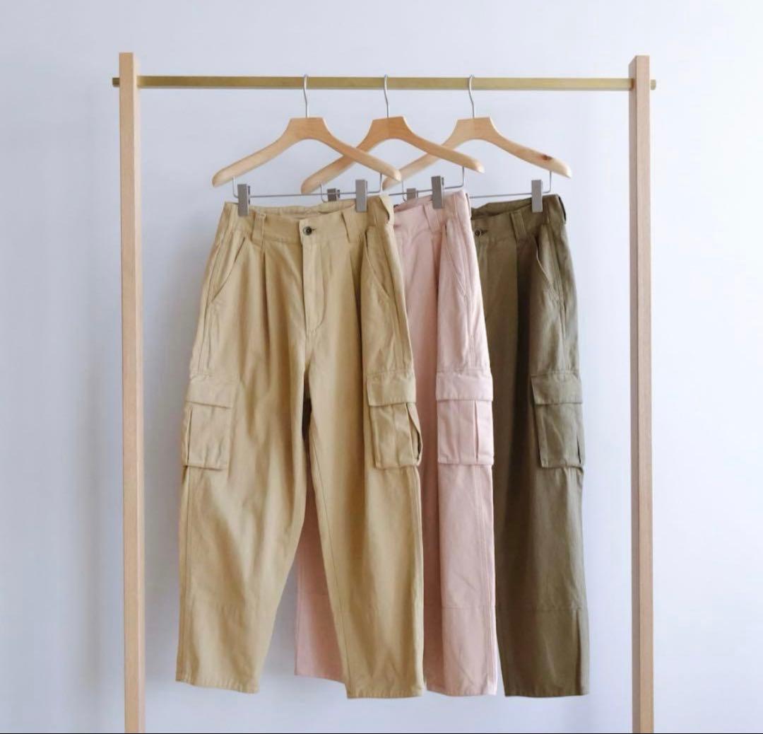 SeaRoomlynn Tuckボリュームテーパードカーゴパンツ ピンク S — image 3