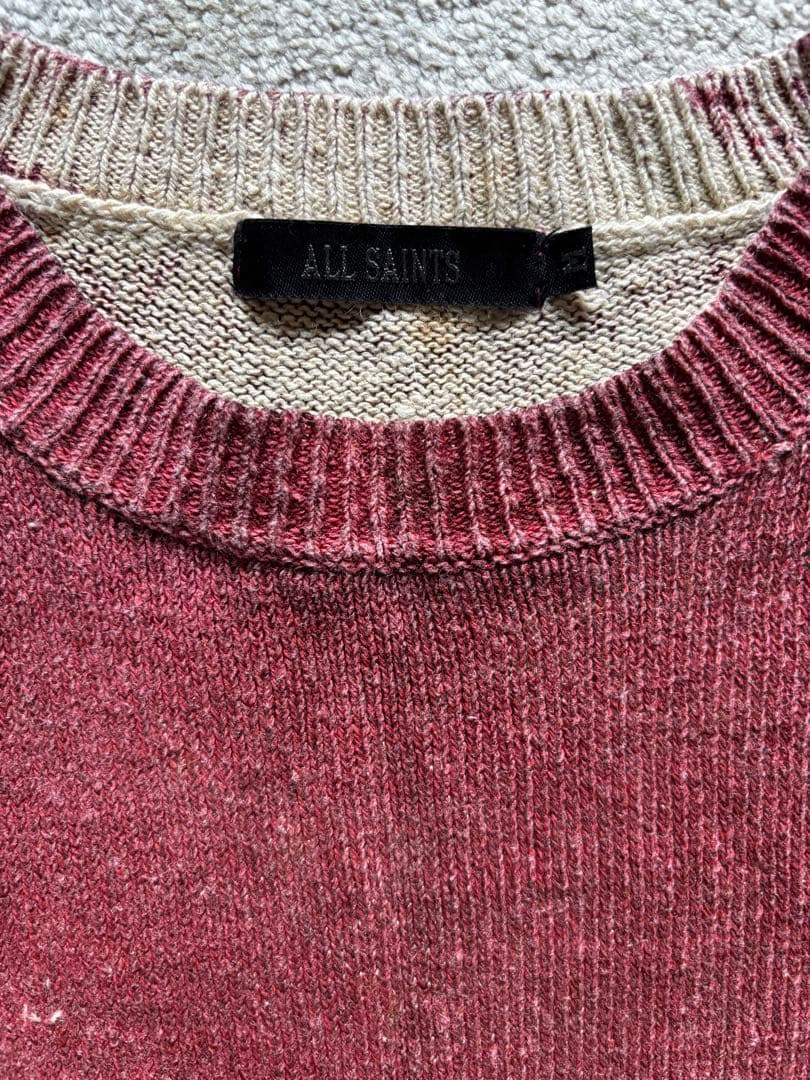 ALLSAINTS ノースリニット 麻100% ボルドー — image 2