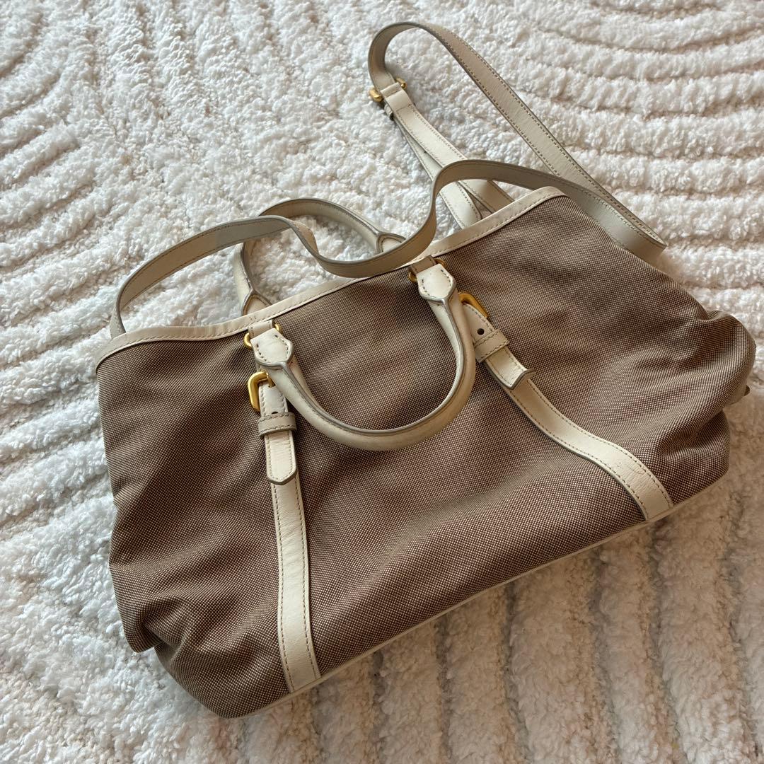 PRADA 2way ハンドバッグ キャンバス レザー — image 2