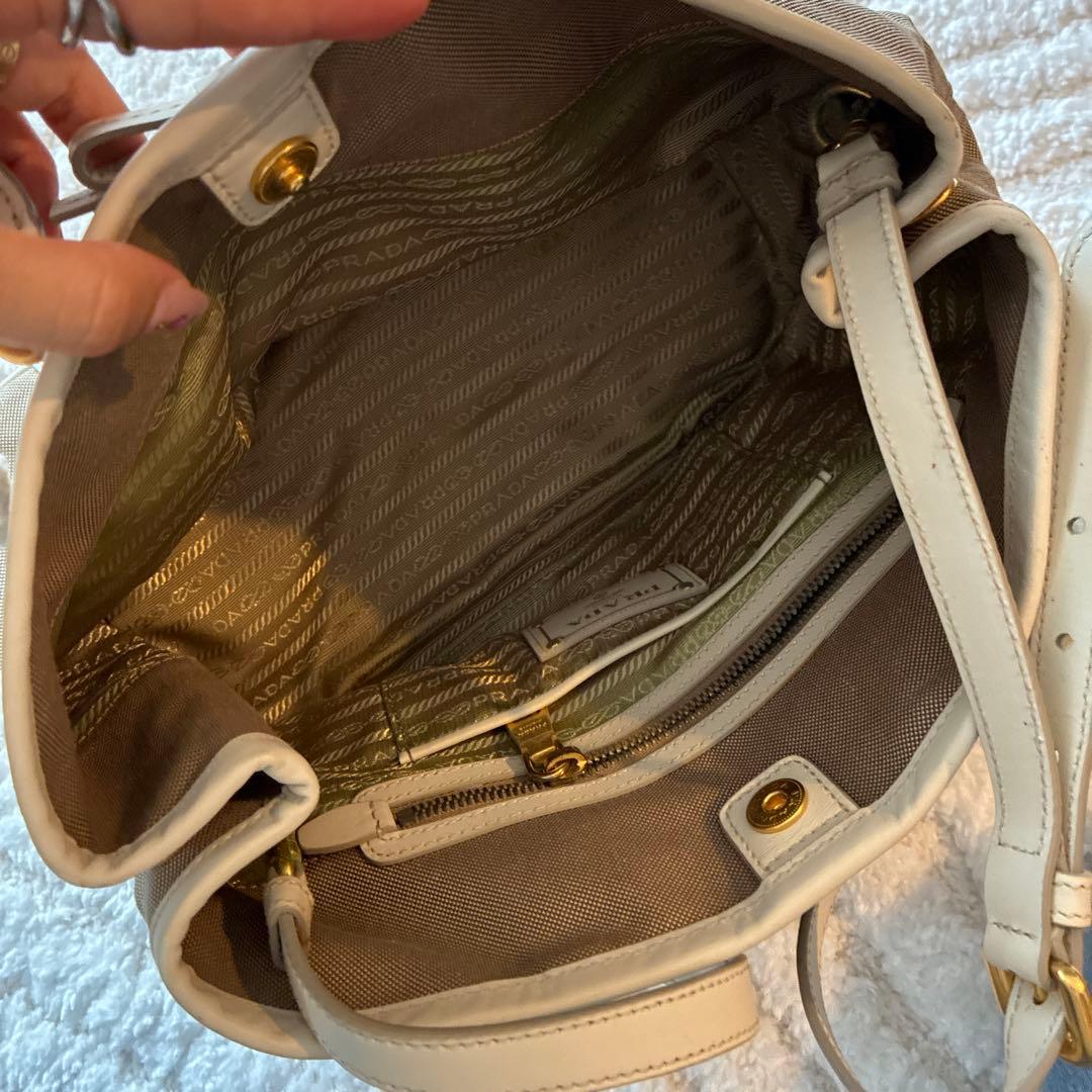 PRADA 2way ハンドバッグ キャンバス レザー — image 3