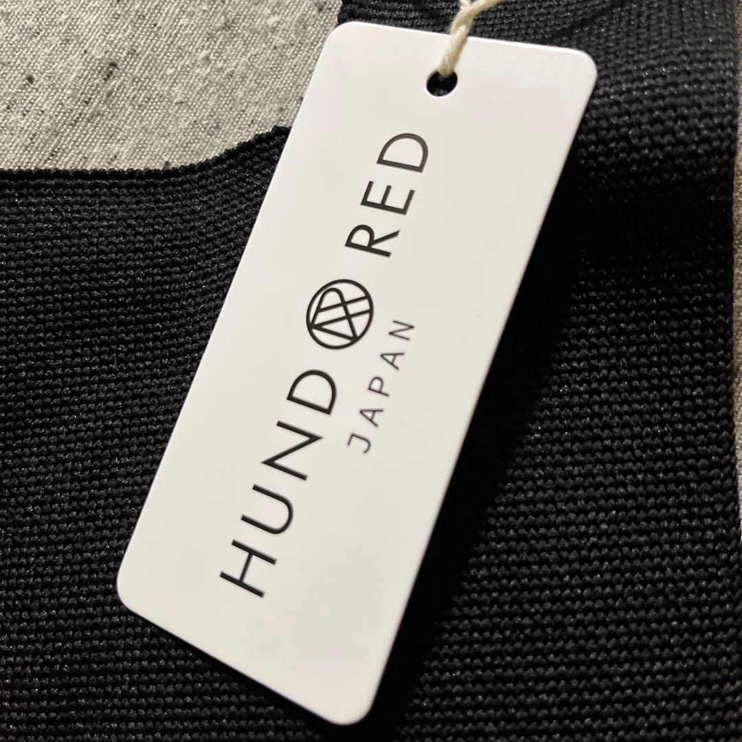 新品タグ付きHUNDRED JAPAN ニットバッグM 花柄 オレンジ ブラック — image 2