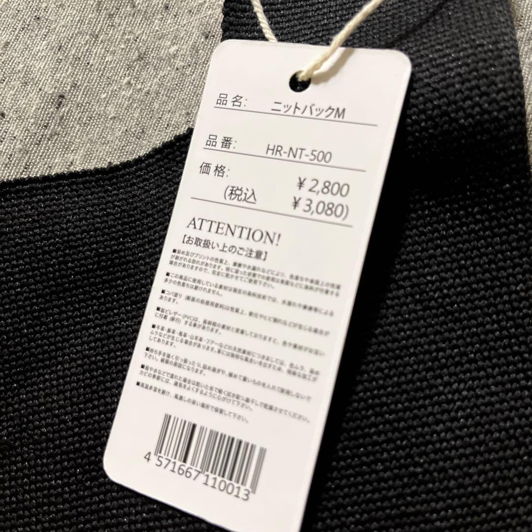 新品タグ付きHUNDRED JAPAN ニットバッグM 花柄 オレンジ ブラック — image 3