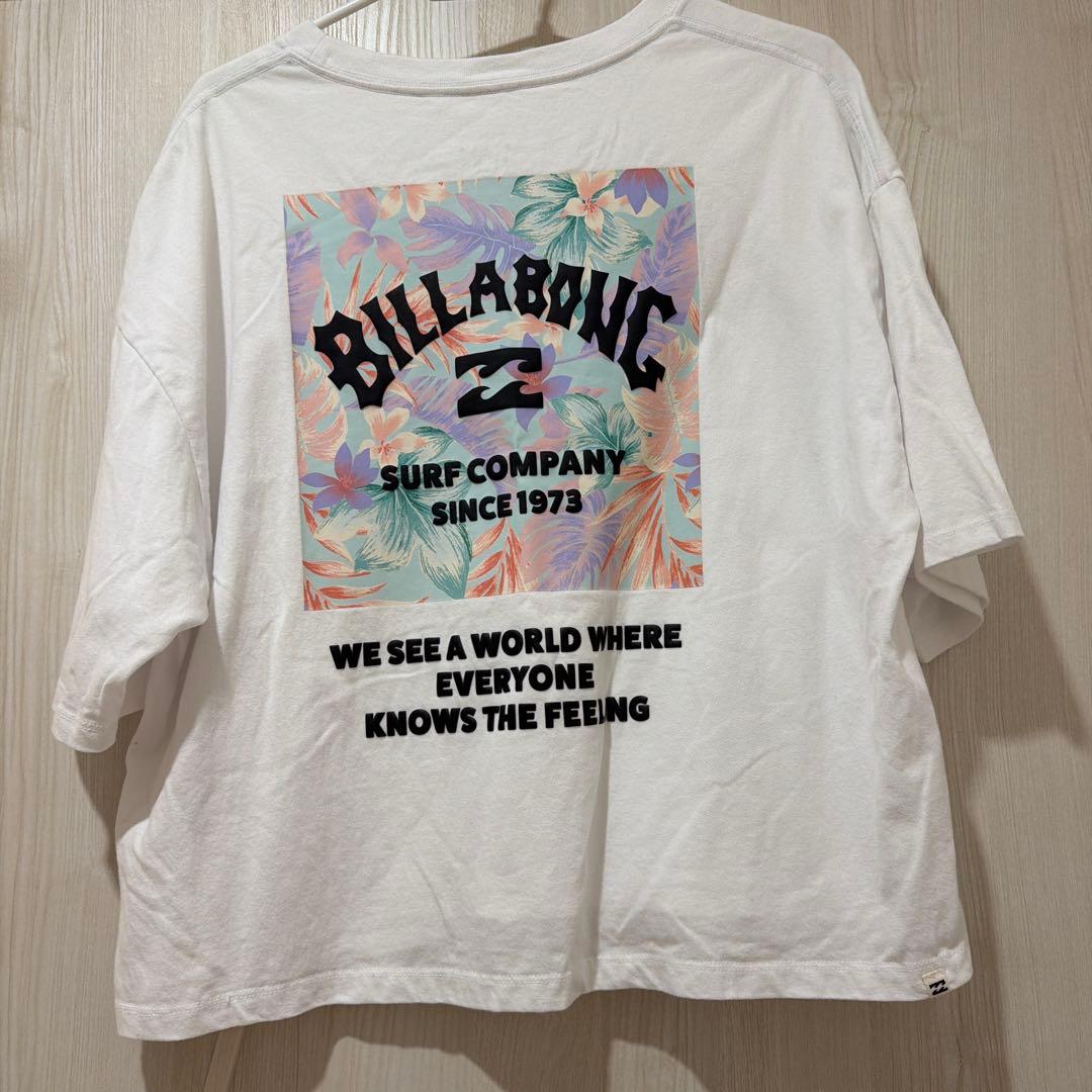 ビラボン　バッグスクエアTシャツ 白　半袖　M — image 4