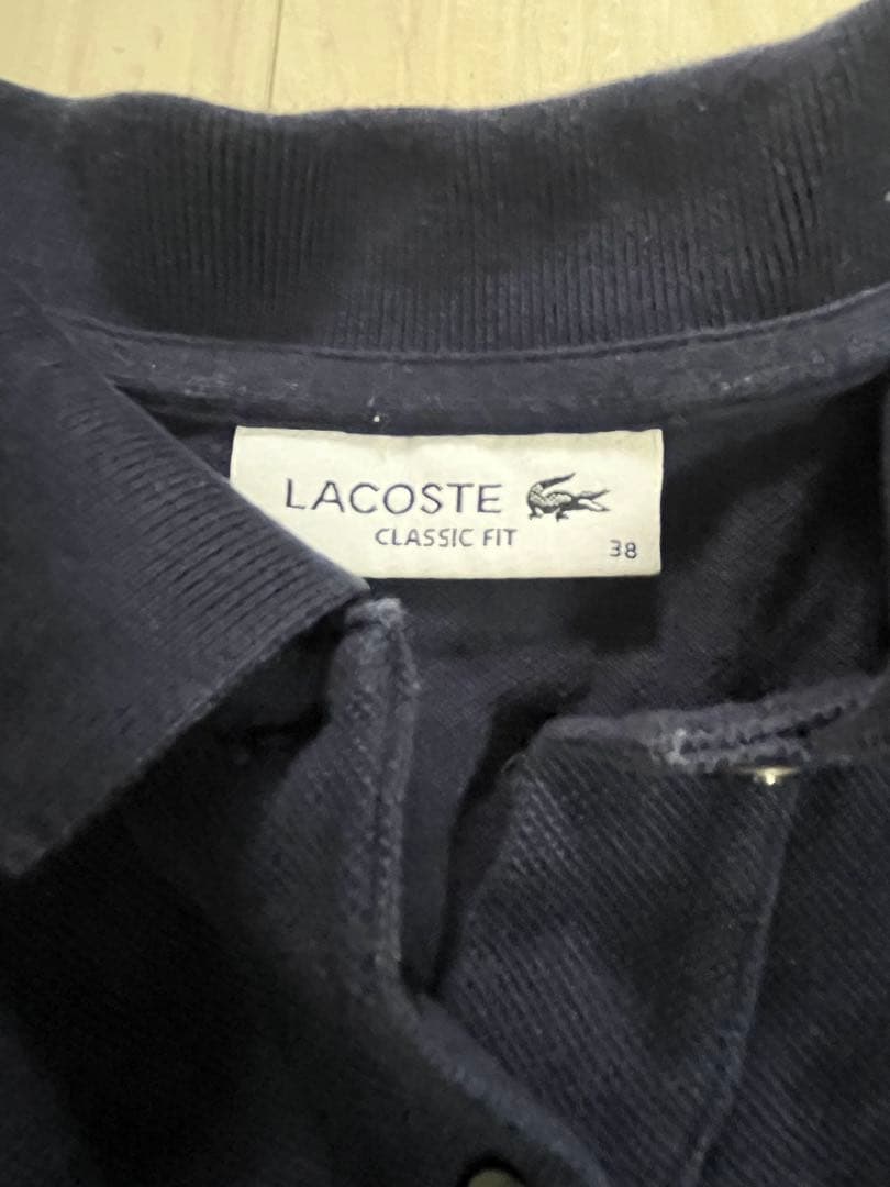 【美品】LACOSTE Classic Fit ポロシャツ ネイビー サイズ38 — image 3