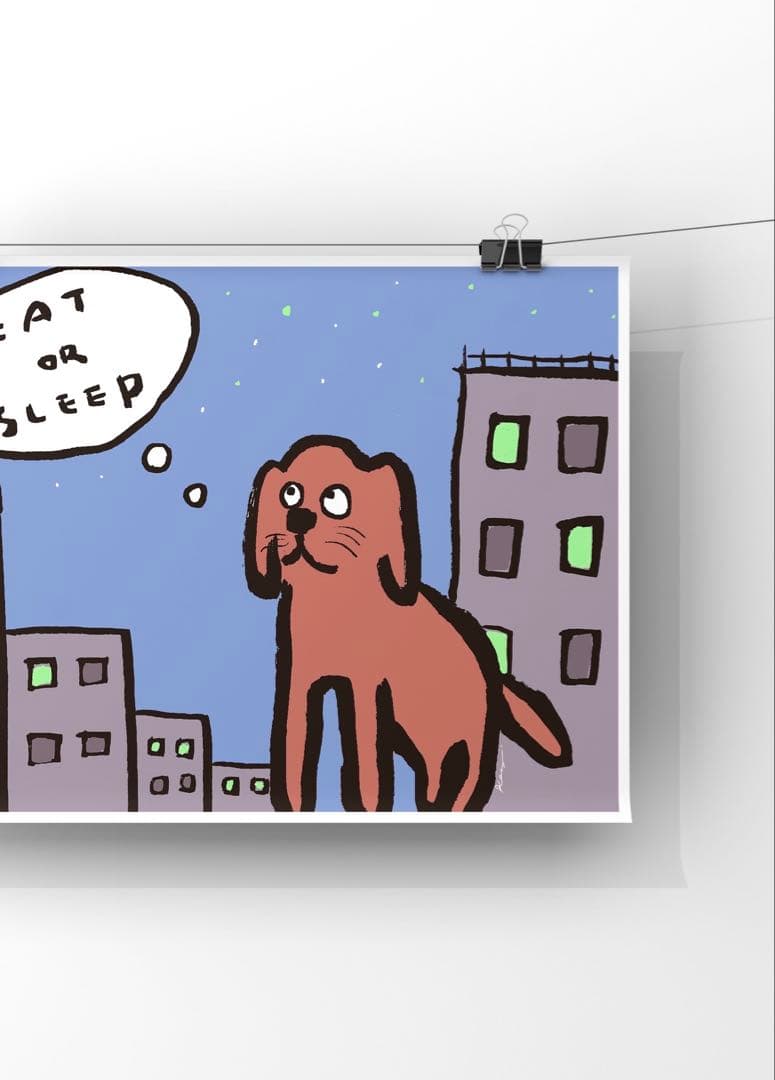 ★A4 フレーム付き★オリジナル アートポスター CITY 犬 ポップアート — image 2
