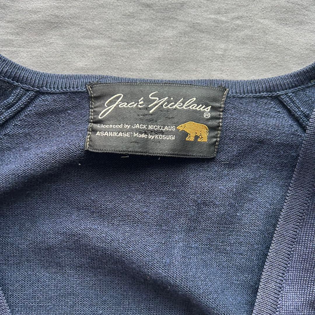 レトロ古着 Jack Nicklaus Vネック セーター ゴールデンベア 紺 — image 5