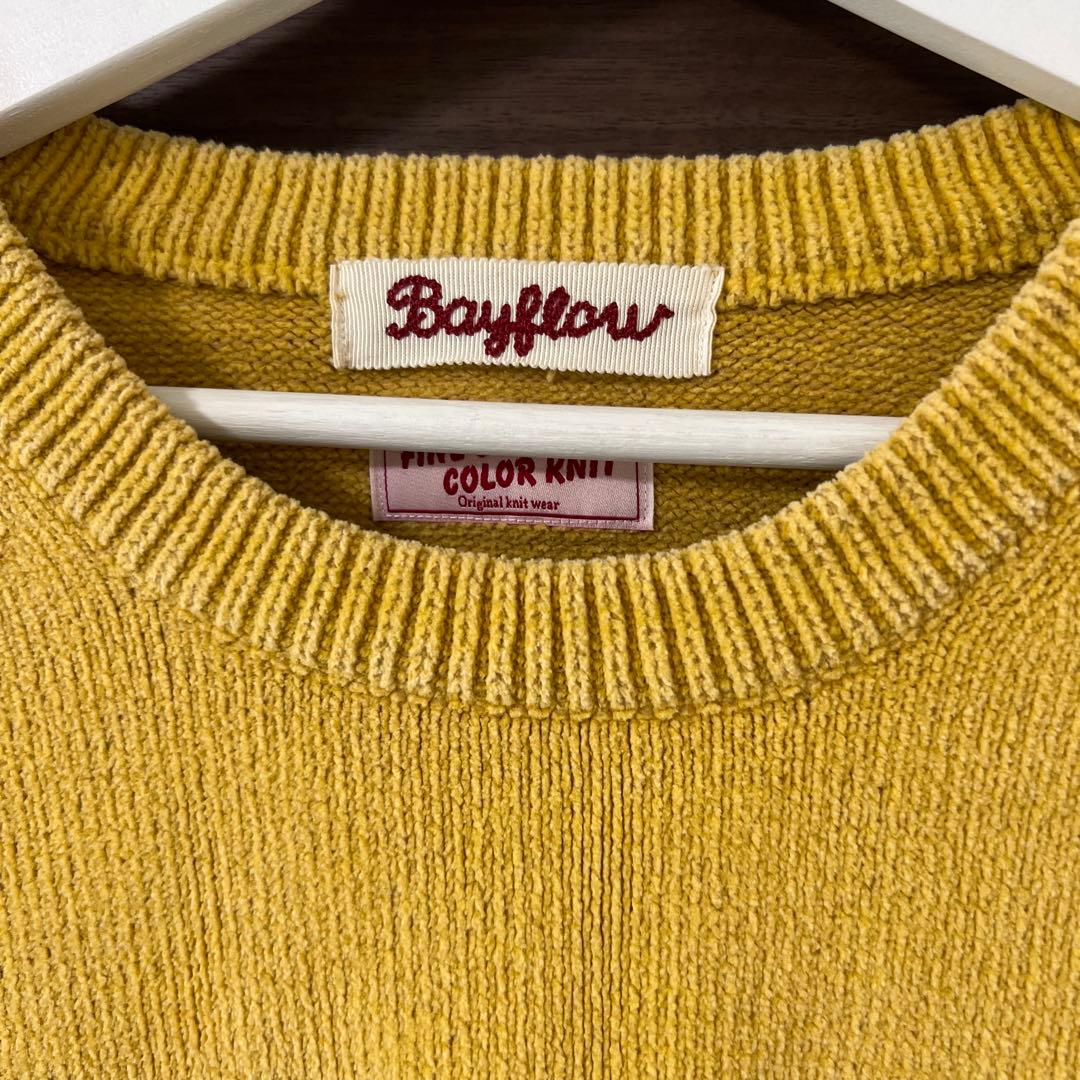 美品　Bayflow FINE COLOR KNIT イエロー クルーネック — image 2