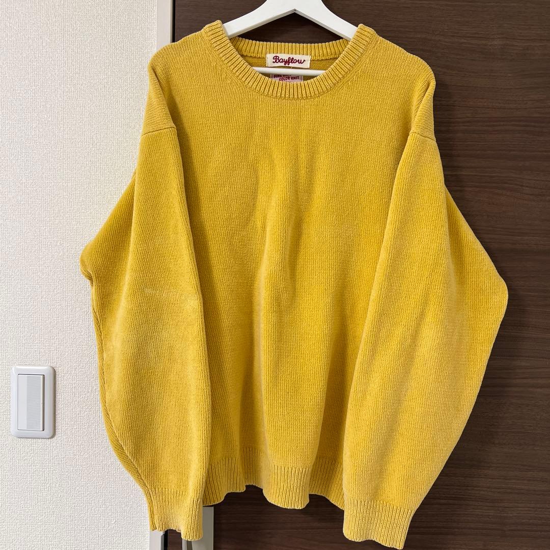 美品　Bayflow FINE COLOR KNIT イエロー クルーネック — image 3