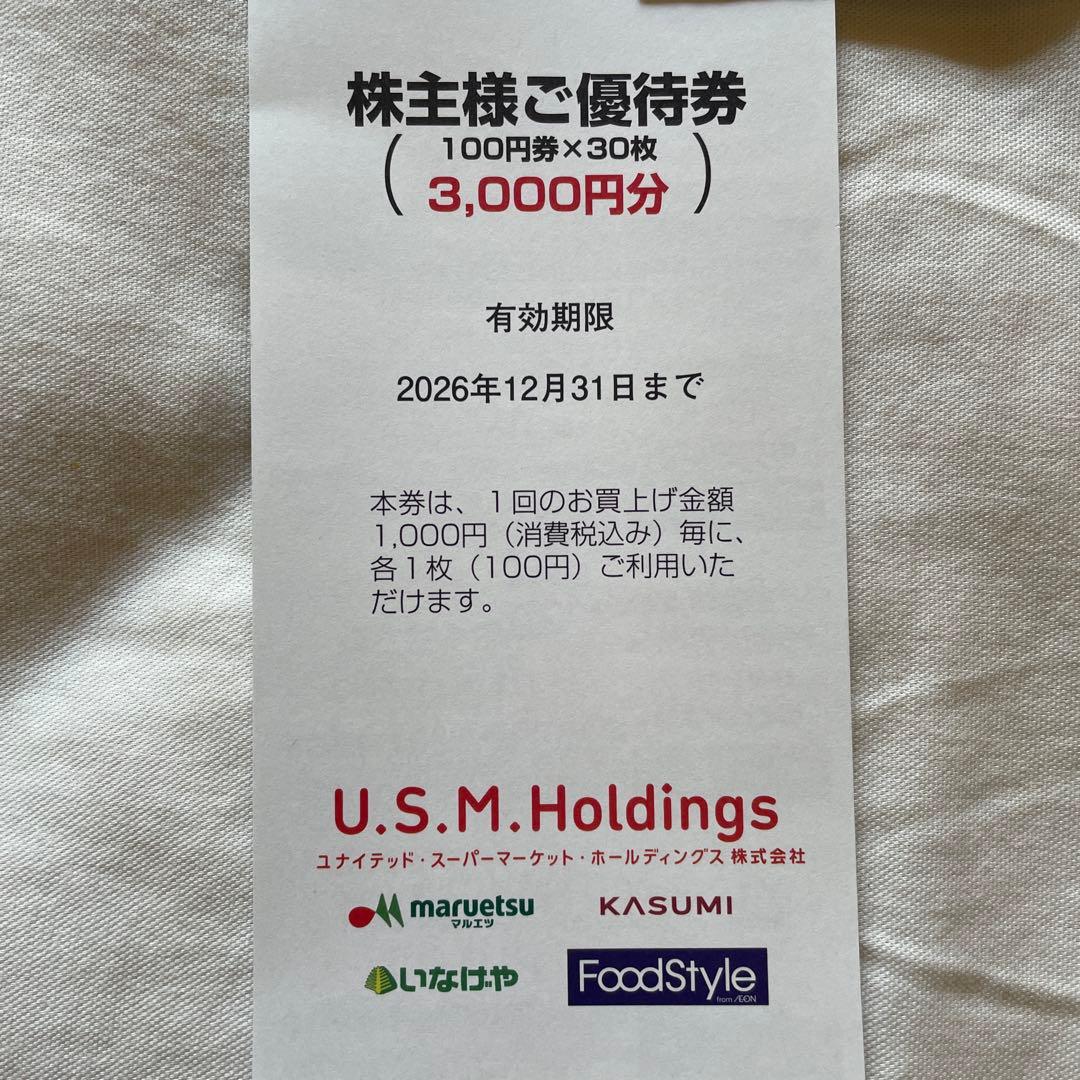 U.S.M.Holdings 株主様ご優待券 3000円分 — image 2