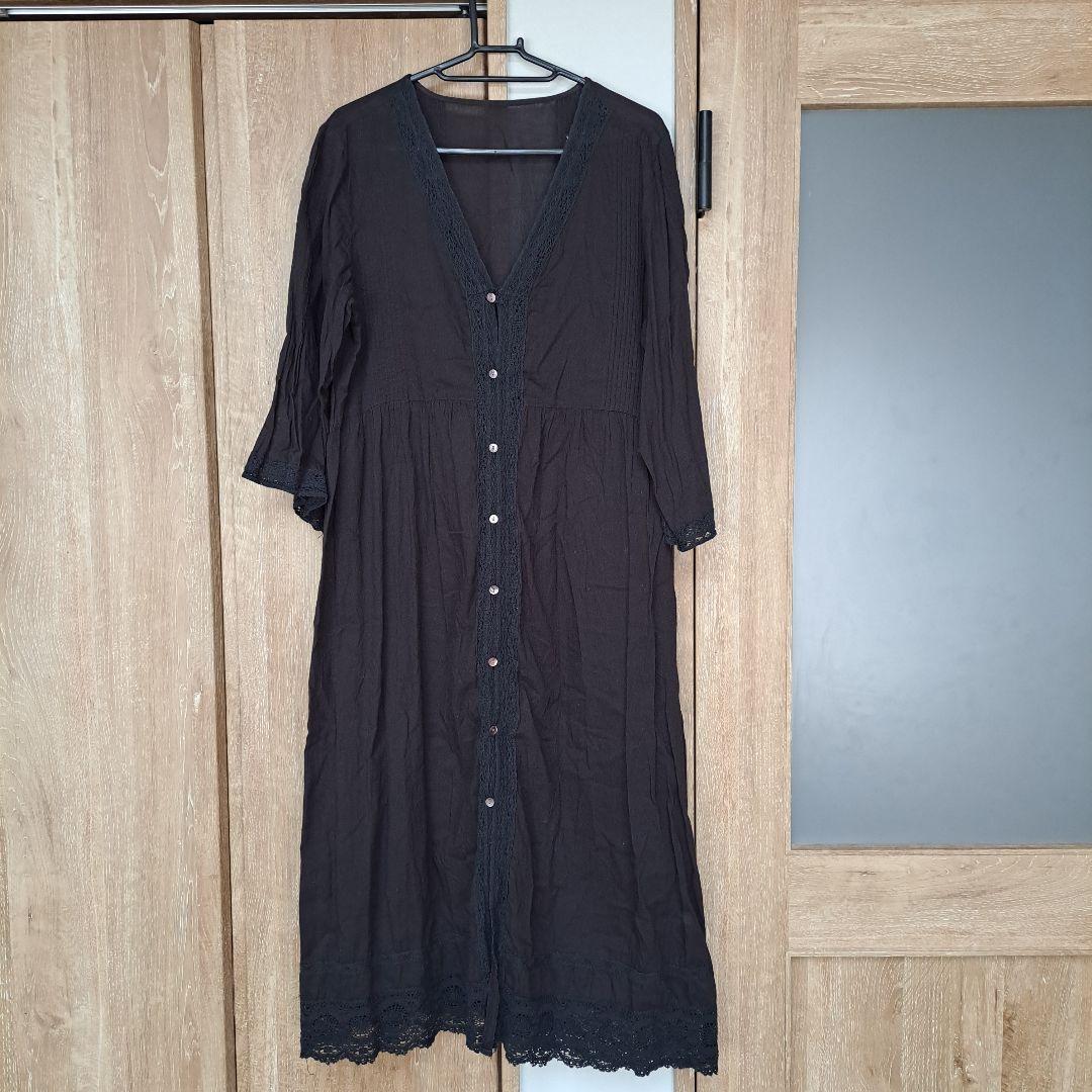 美品　SLOBE IENA　マニーレースピンタックワンピース　ブラック　フリー — image 4