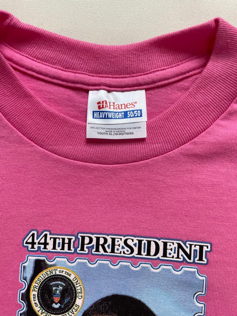 オバマ プリントTシャツ ピンク ストーリート　Y2K — image 3