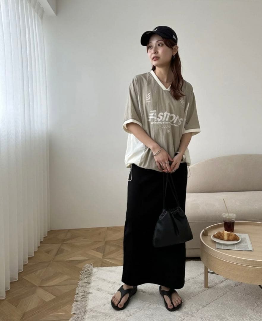 Discoat 配色ナイロン半袖スウェットシャツ — image 4
