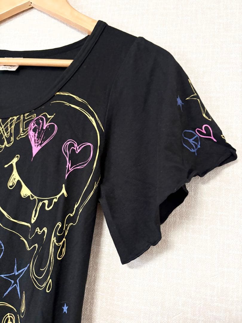 ❤️新品未使用❤️ScoLarスカラー半袖 プリント カットソーワンピースMブラック — image 2