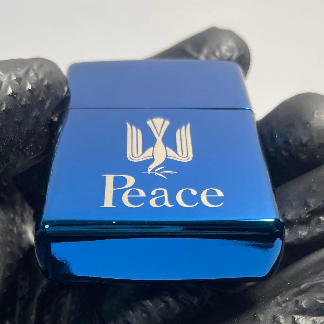 Peace ピース ブルー 青色 オイルライター — image 4