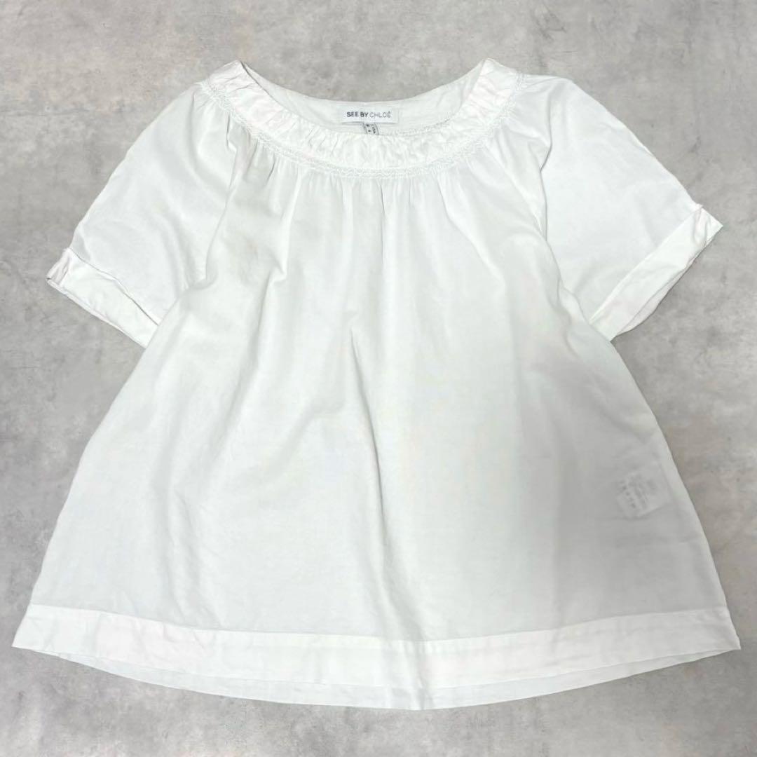 シーバイクロエ SEE BY CHLOE 100%コットン白ブラウス　洗える — image 4
