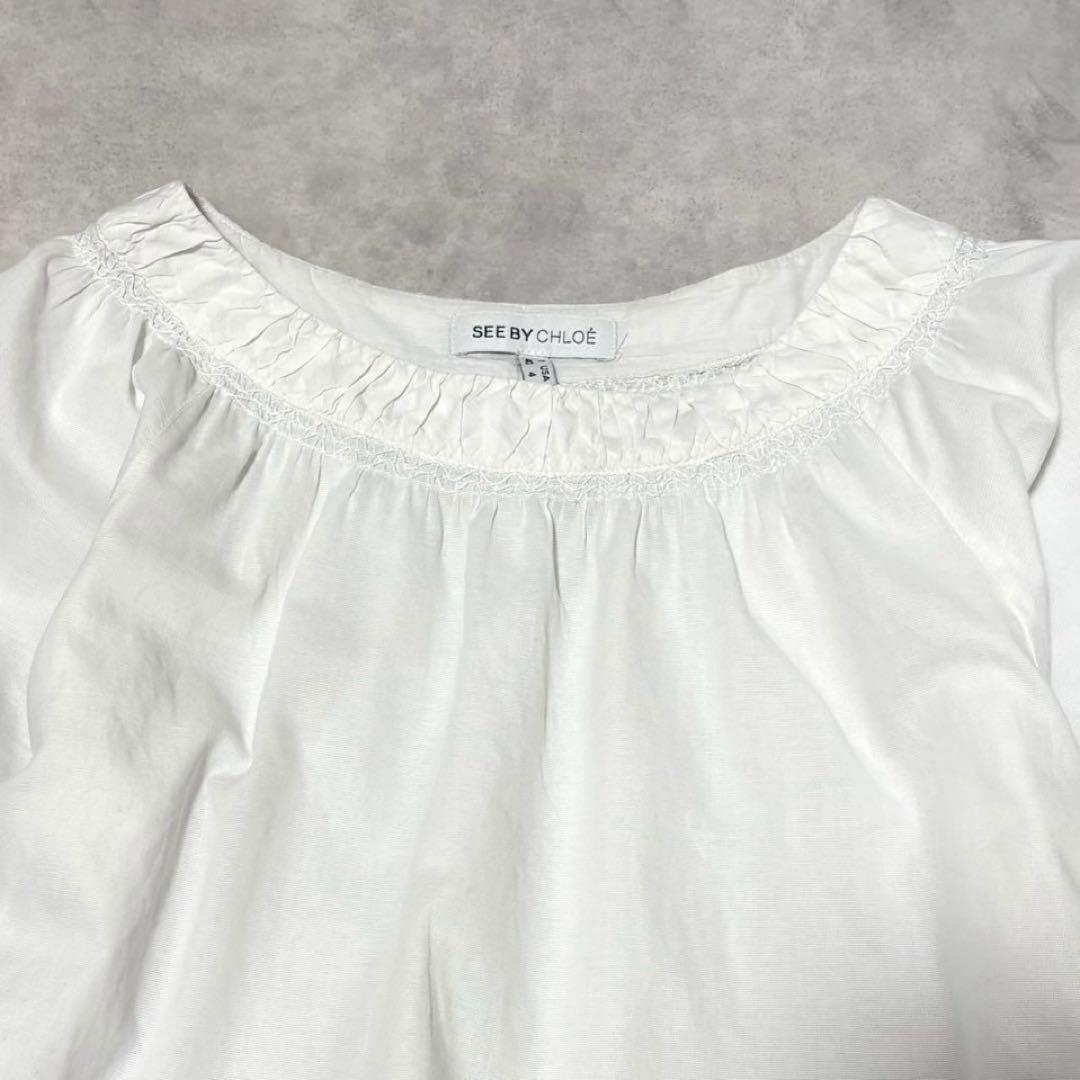 シーバイクロエ SEE BY CHLOE 100%コットン白ブラウス　洗える — image 5