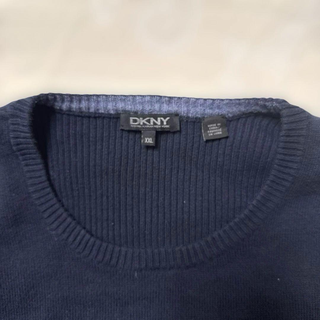 DKNY ネイビー ロゴ入りセーター XXL — image 2