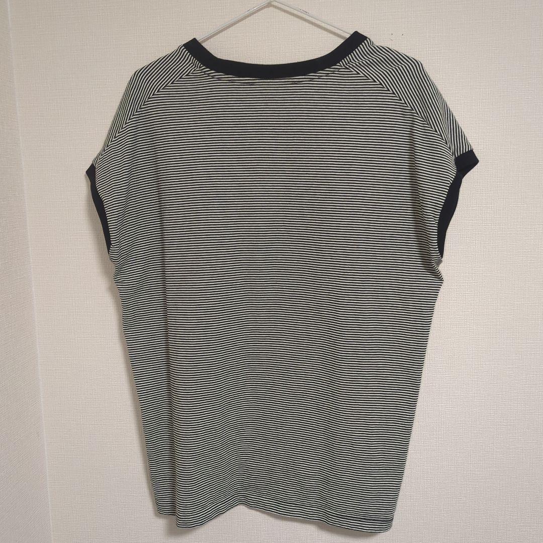 ニコアンド　ボーダー柄 半袖Tシャツ クルーネック — image 4
