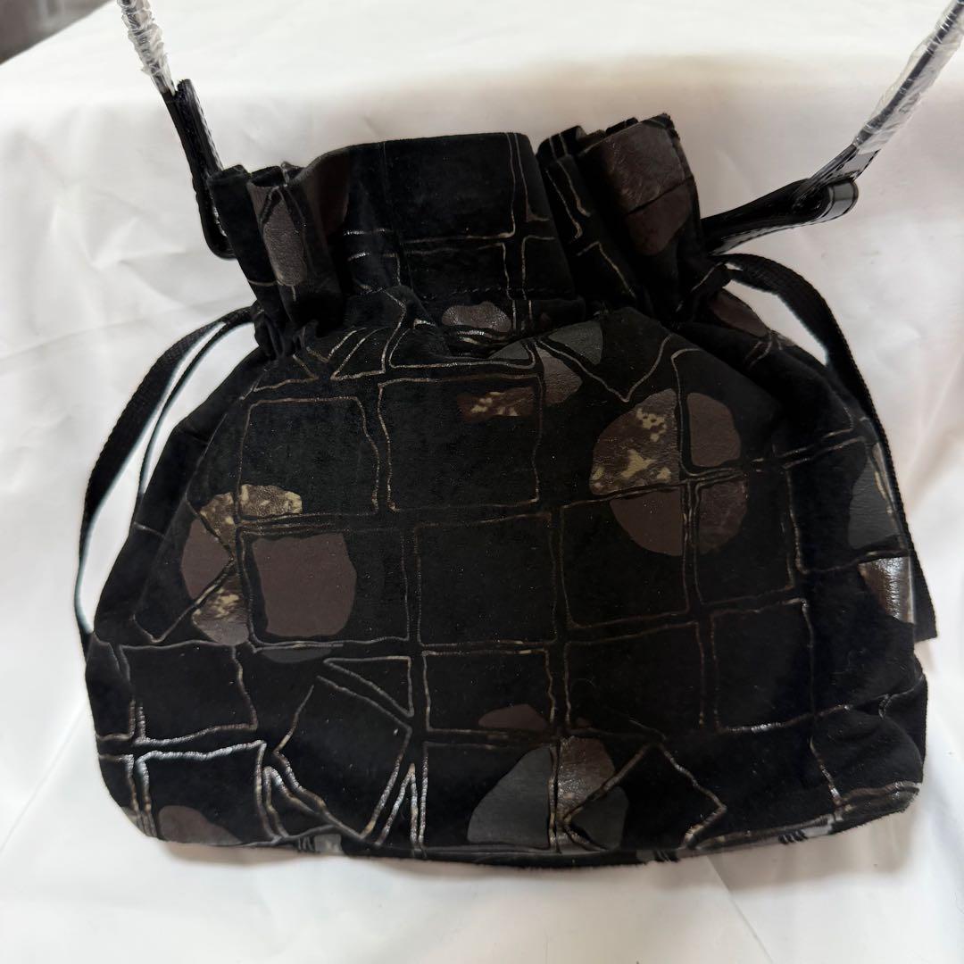 【美品✨️】ミオミラノ バック 巾着型 ハンドバッグ ブラック — image 3