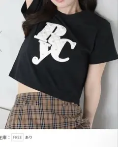 NICE CLAUP RC キルティングロゴ 半袖Tシャツ ブラック — image 1