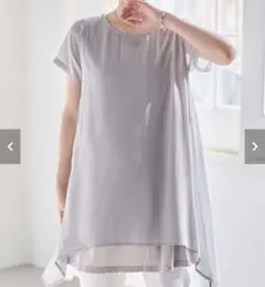 Ranan ラナン 半袖チュニック 完売色グレー — image 1
