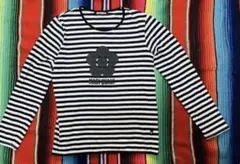 MARY QUANT 白黒ボーダー柄長袖 カットソー デイジーロゴ　M程度の古着 — image 1