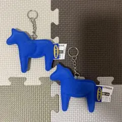 【新品】IKEA Dala Horse キーホルダー ブルー 馬 チャーム 1個 — image 1