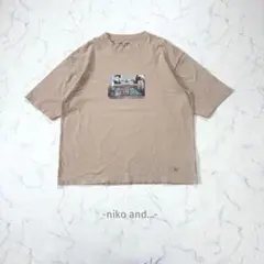 niko and…/Tシャツ/L/ベージュ/半袖/プリント/綿/カジュアル — image 1