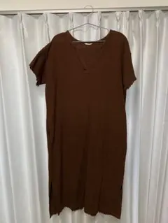 スタジオクリップ ブラウン 半袖 綿 ワンピース — image 1