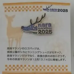 奈良マラソン2025　ピンバッジ(他の年号も有) — image 1