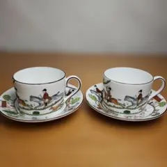 ウェッジウッド　ハンティングシーン　カップ&ソーサー　2客セット — image 1