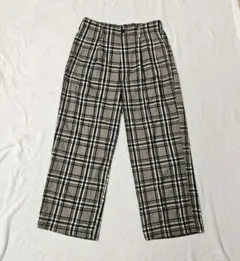 【CONFIRM】 チェック柄 ワイドパンツ ベージュ/ブラック — image 1