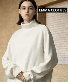 オーバーサイズ ミラノリブタートルセーター EMMA CLOTHES ホワイト — image 1