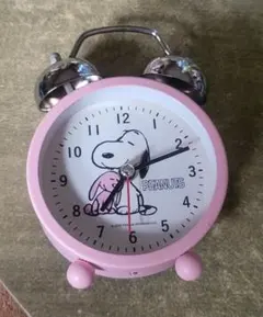 【　中古　】PEANUTS スヌーピー アラームクロック ピンク — image 1
