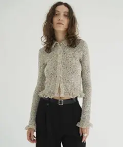 CLANE MIX MESH GATHER SHIRT — image 1