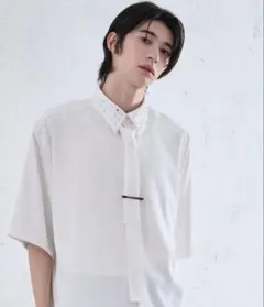 Ellno Loset スタッズ襟ボウタイ付きシャツ — image 1