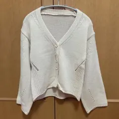 ニットカーディガン　アイボリー　韓国 — image 1