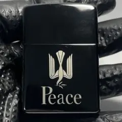 Peace ピース ブラック 黒 オイルライター — image 1