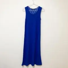 レディース　ノースリーブワンピース　青 — image 1