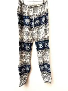 Haruさま用　象柄ネイビーブラックサルエルパンツ — image 1