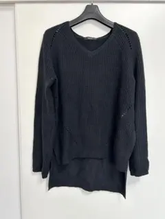 COMME CA ISM 黒 レイヤード ニットセーター — image 1