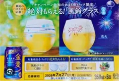 サントリー 金麦絶対もらえる 風鈴グラス 応募券　2枚 — image 1