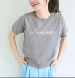coca ロゴ半袖ニット グレー M — image 1