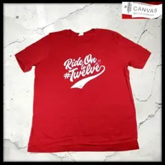USA古着 BELLA CANVAS カレッジ風 Tシャツ XL レッドゆるだぼ — image 1