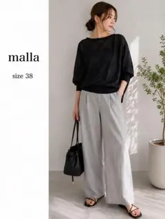 malla レディース カットソー 黒 38 日本製 ドルマン ゆったり — image 1