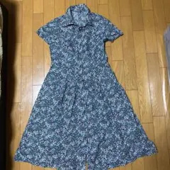 花柄 半袖シャツワンピース 膝下 — image 1