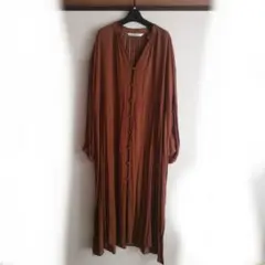 Ray BEAMS ロングワンピース ブラウン — image 1
