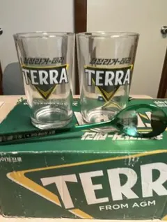 【非売品・新品未使用】TERRAビール グラス 2個とオープナー1個セット — image 1